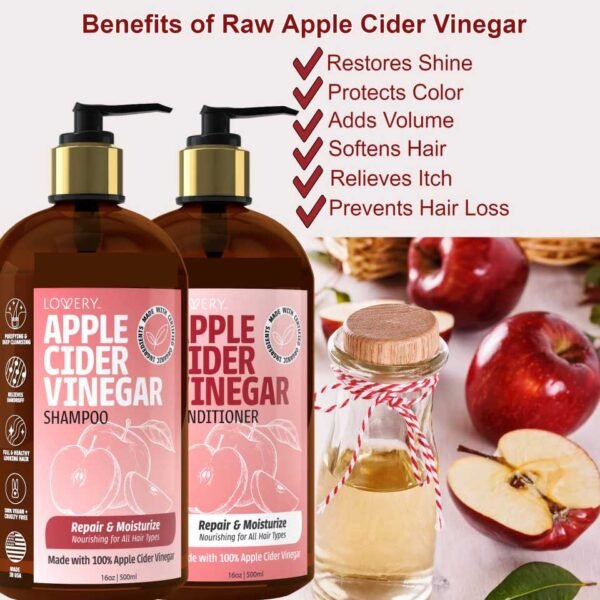 Lovery Apple Cider Vinegar Shampoo and Conditioner Gift Set (1)