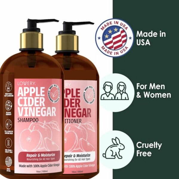 Lovery Apple Cider Vinegar Shampoo and Conditioner Gift Set (1)