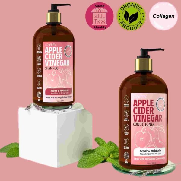 Lovery Apple Cider Vinegar Shampoo and Conditioner Gift Set (1)