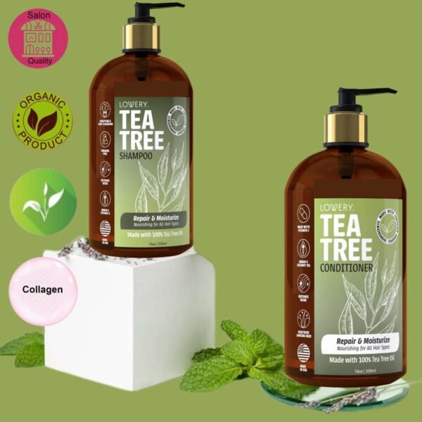 Lovery Tea Tree Shampoo & Conditioner Gift Set, Made in USA, 32 oz (6)